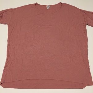 EUC 2XL LuLaRoe Ribbed Dusty Rose/Salmon Irma Top